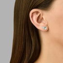 Brinco Orvalho emsemi Prata 925 com Prasiolita e Topázio Incolor