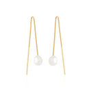 Brinco Pop banhado Ouro Amarelo com Pérola