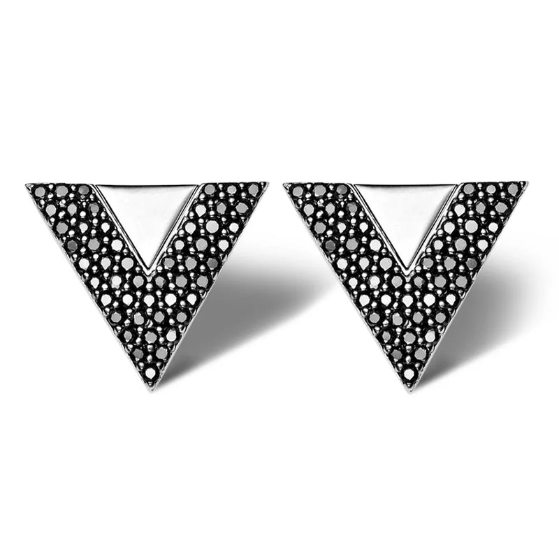 Brinco Vvivi Safira em semiPrata 925 com Safiras Negras