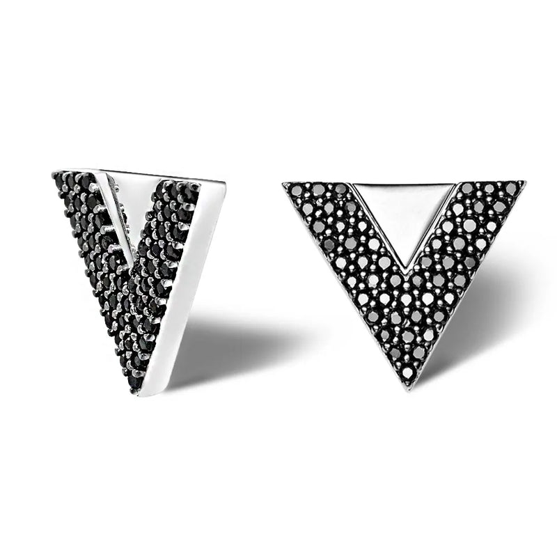 Brinco Vvivi Safira em semiPrata 925 com Safiras Negras