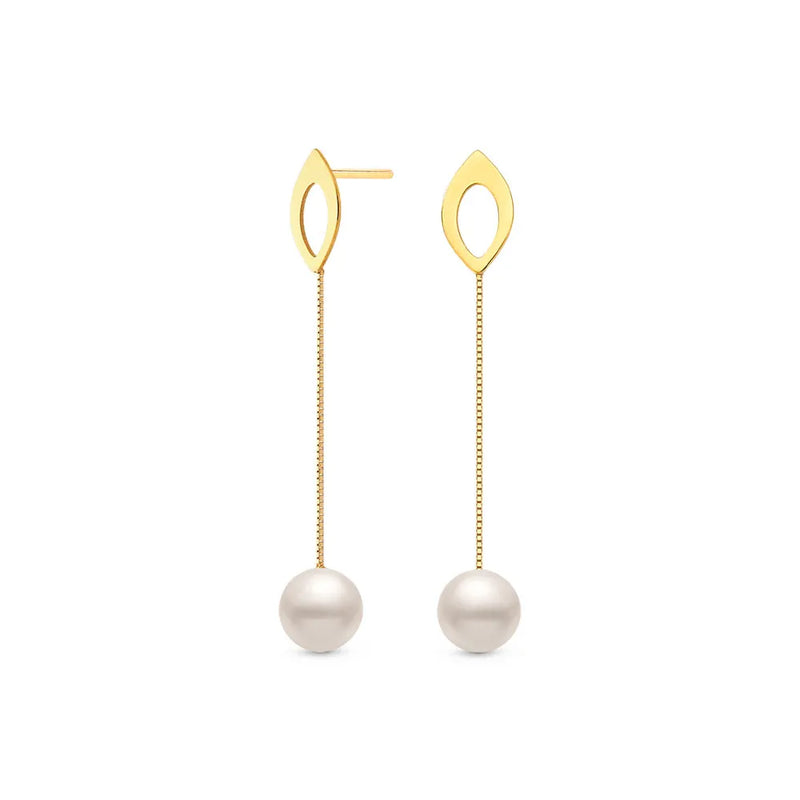 Brinco banhado Ouro Amarelo com Pérola