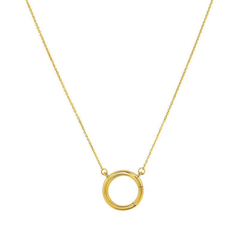 Colar Click Elo em banhado Ouro Amarelo, 65cm