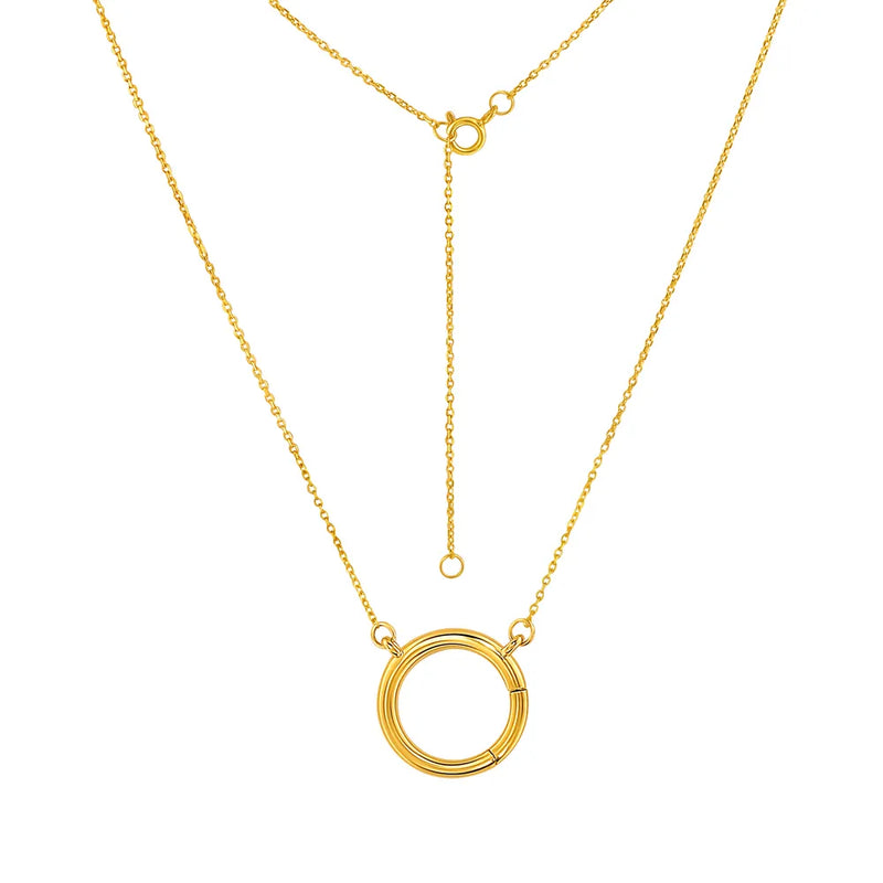 Colar Click Elo em banhado Ouro Amarelo, 65cm