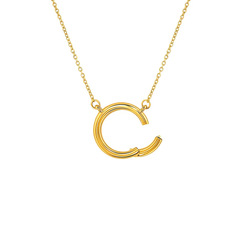 Colar Click Elo em banhado Ouro Amarelo, 65cm