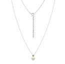 Colar Happy em semi Prata 925 com Pérola e Peridoto, 45cm