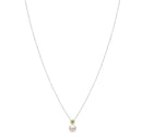 Colar Happy em semi Prata 925 com Pérola e Peridoto, 45cm