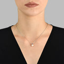 Colar Lavanda em semi Prata 925 com Pérola e Ametista Roxa, 45cm