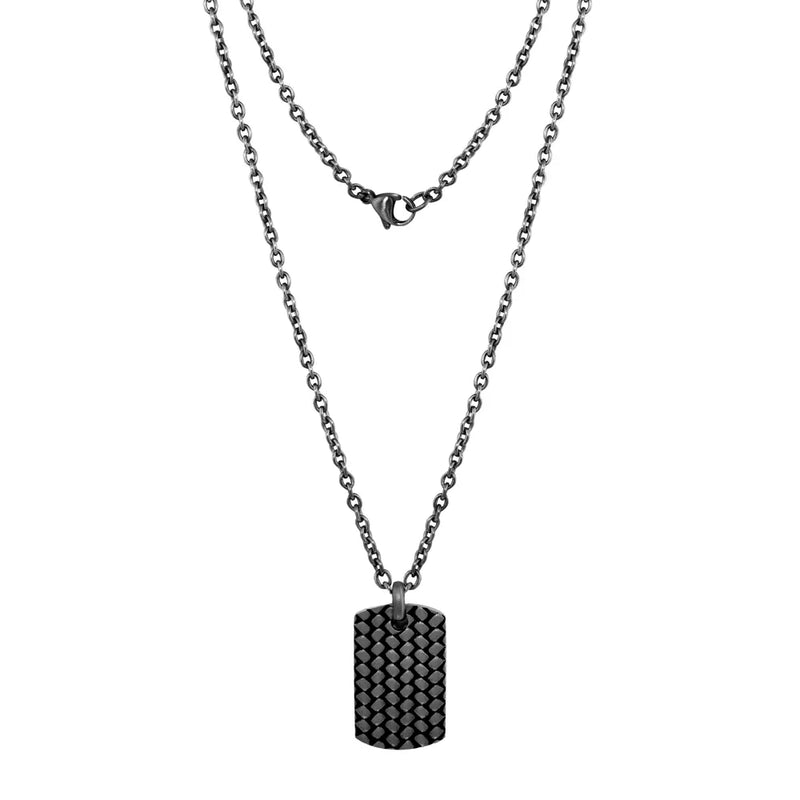 Colar Mott em Aço Negro, 50cm