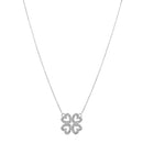 Colar Petit Trevo em semi Prata 925 com Topázios Incolores, 45cm