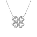 Colar Petit Trevo em semi Prata 925 com Topázios Incolores, 45cm