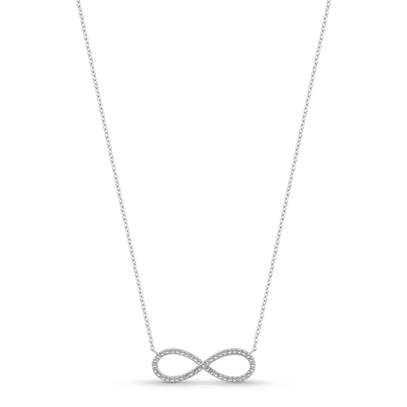 Colar Petite Infinito em semi Prata 925 com Topázios Incolores, 45cm
