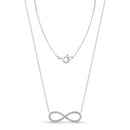 Colar Petite Infinito em semi Prata 925 com Topázios Incolores, 45cm