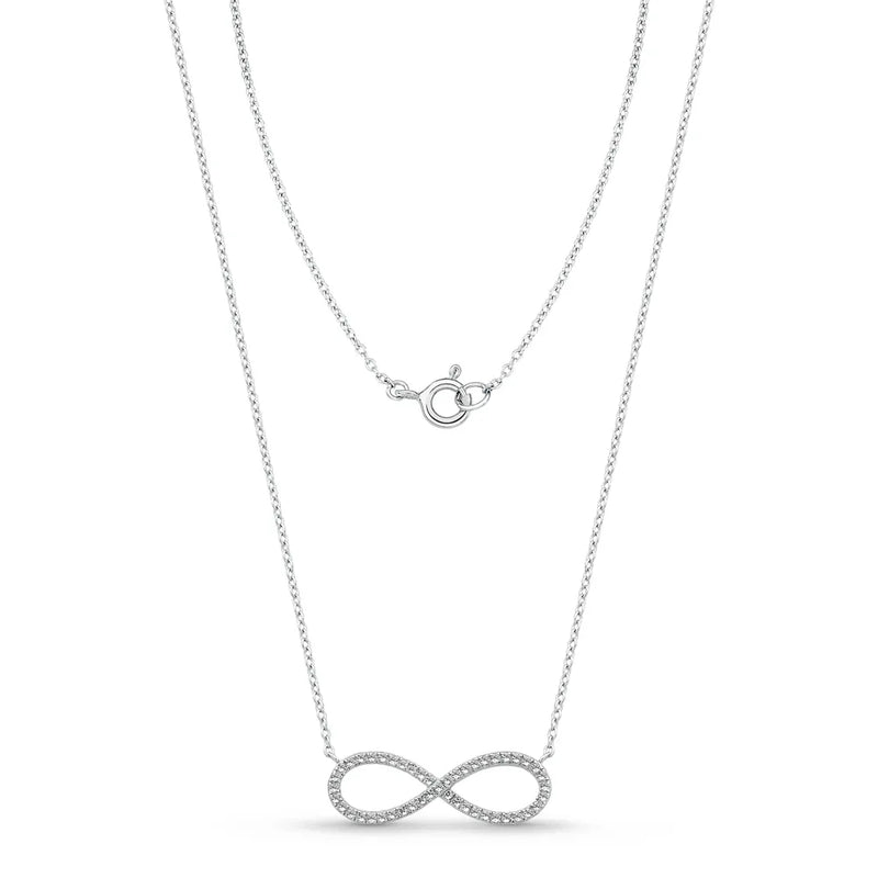Colar Petite Infinito em semi Prata 925 com Topázios Incolores, 45cm