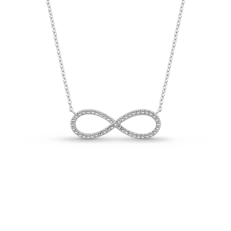 Colar Petite Infinito em semi Prata 925 com Topázios Incolores, 45cm