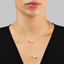 Colar Pop em banhado Ouro Amarelo com Pérolas, 40cm