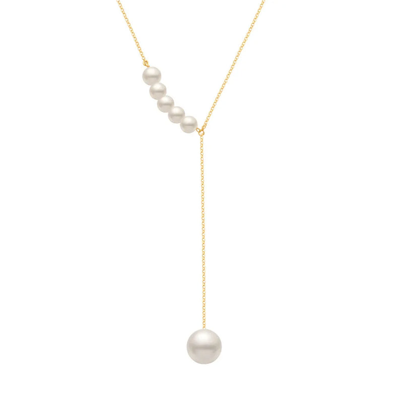 Colar Pop em banhado Ouro Amarelo com Pérolas, 40cm