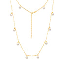 Colar Pop em banhado Ouro Amarelo com Pérolas, 45cm