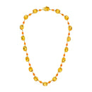 Colar Reali banhado Ouro Amarelo com Citrinos, Opalas de Fogo e Zircônio, 42cm