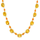 Colar Reali banhado Ouro Amarelo com Citrinos, Opalas de Fogo e Zircônio, 42cm