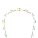 Colar Reali banhado Ouro Rosé com Prasiolitas, Quartzos Rosa e Zircônio, 45cm