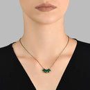 Colar Soul em semi Prata 925 com Espinélios e Ágatas Verdes, 45cm