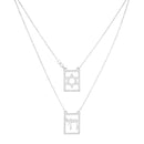 Escapulário Medalhas Estrela de Davi Judáico banhado Ouro Branco, 65cm