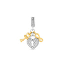 Pingente Life Amor Cadeado em Prata 925 com banhado de Ouro Amarelo e Pedras Incolores