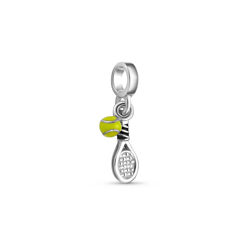 Pingente Life Esporte Tênis Raquete em Prata 925 com Esmalte