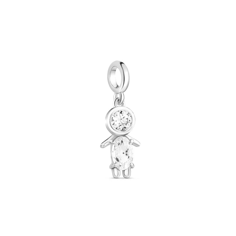 Pingente Life Menino Palito em Prata 925 com Pedras Incolores