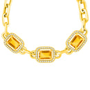 Pulseira Chains banhado Ouro Amarelo com Citrinos e Zircônio