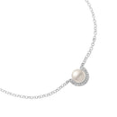 Pulseira Eclipse em semi Prata 925 com Pérola e Topázios Incolores