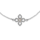 Pulseira Giardino em banhado Ouro Branco com Zircônio