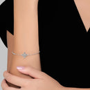 Pulseira Giardino em banhado Ouro Branco com Zircônio