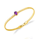 Pulseira Gradini em banhado Ouro Amarelo com Ametista Roxa