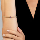 Pulseira Gradini em banhado Ouro Amarelo com Ametista Roxa