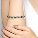 Pulseira Life Azure em semi Prata 925 com Cristais Azuis