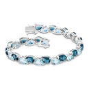Pulseira Life Azure em semi Prata 925 com Cristais Azuis