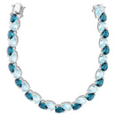 Pulseira Life Azure em semi Prata 925 com Cristais Azuis