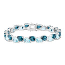 Pulseira Life Azure em semi Prata 925 com Cristais Azuis