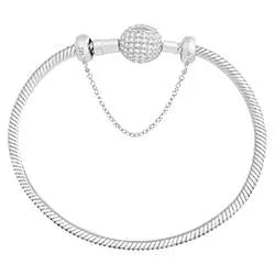 Pulseira Life Sua História em semi Prata 925 com Pedras Incolores