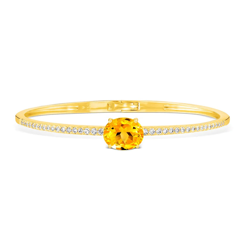 Pulseira Reali banhado Ouro Amarelo com Citrino e Zircônio