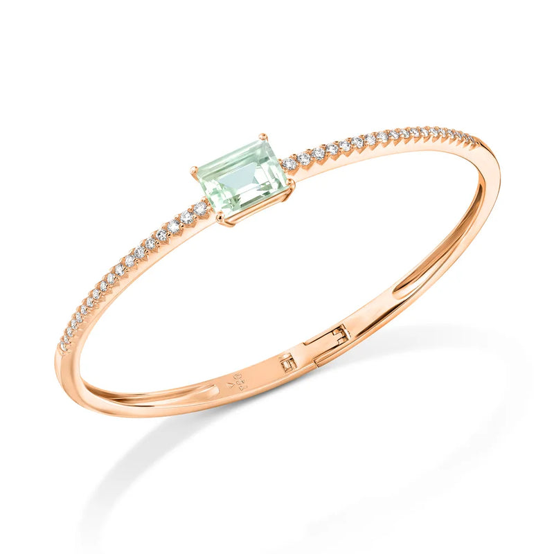 Pulseira Reali banhada Ouro Rosé com Prasiolita e Zircônio