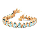 Pulseira Sirena em banhado Ouro Rosé com Topázios Sky e Topázios London