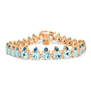 Pulseira Sirena em banhado Ouro Rosé com Topázios Sky e Topázios London