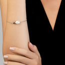 Pulseira em semi Prata 925 com Pérola e Quartzos Fumê