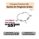 Kit Pulseira Life Safira Infinito mais 1 Berloque Brinde - Frete Grátis todo Brasil